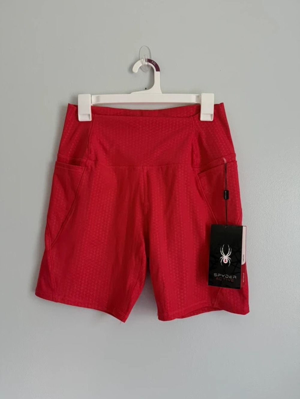 Spyder Active Women’s Large Red High Rise Biker Shorts NWT